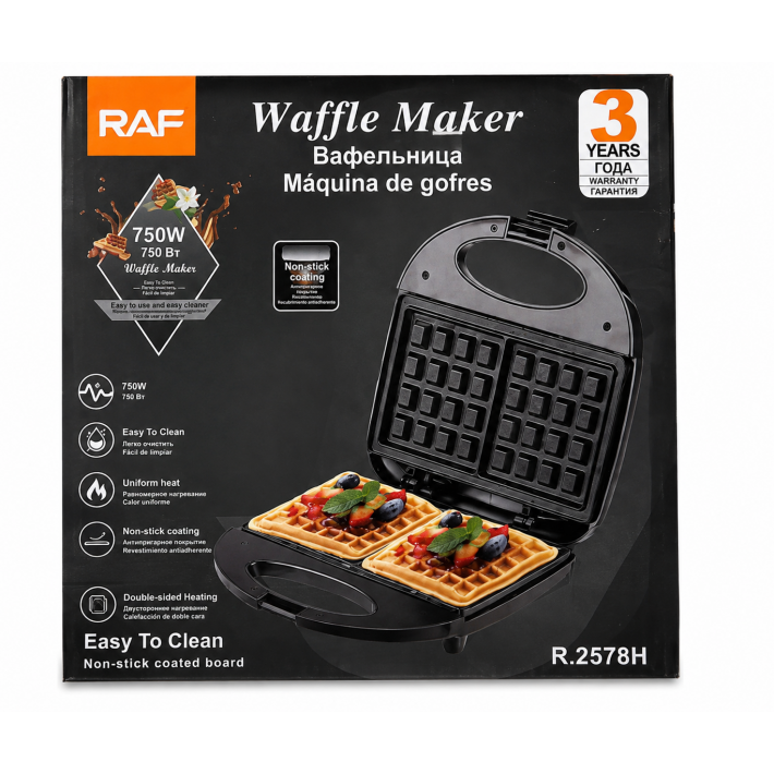 RAF Waffle Maker – 750 W
