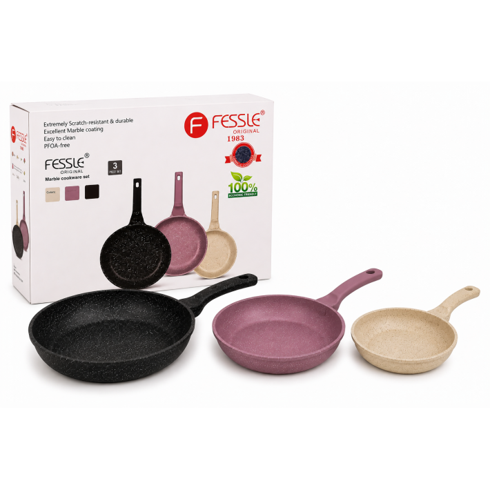 FESSLE Original 3 részes márványbevonatos serpenyőkészlet