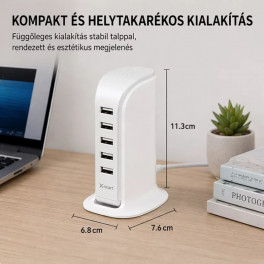 X-start 5 portos USB hálózati gyorstöltő