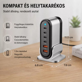 X-start 88W asztali többportos gyorstöltő állomás