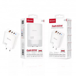 X-start GaN 65W PD+QC gyorstöltő adapter