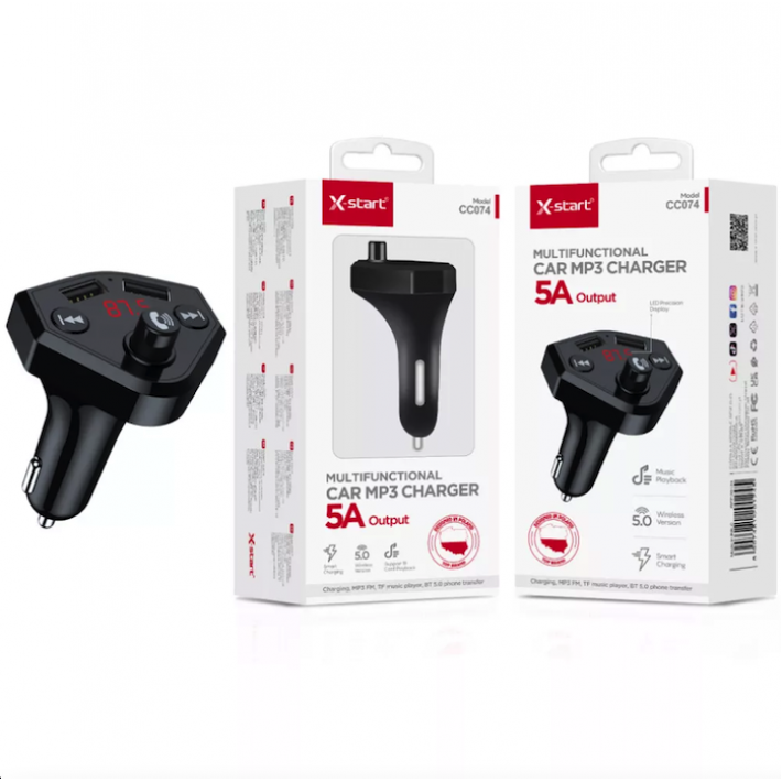 X-Start CC074 szivargyújtós Bluetooth MP3 autós töltő