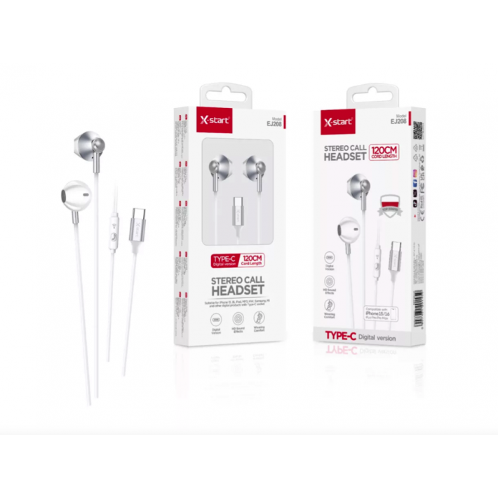 X-Start EJ208 Type-C sztereó headset mikrofonnal